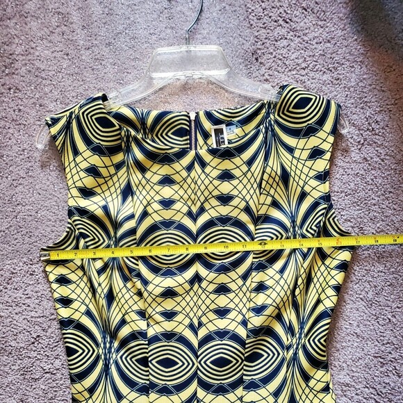 Julian Taylor Yellow Print Sleeveless Dress Size 8 - Picture 6 of 8